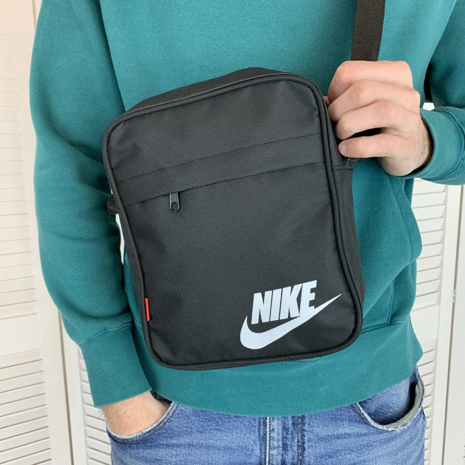 Сумка барсетка через плече чоловіча Nike, містка на 3 відділення, чорна — изображение 3