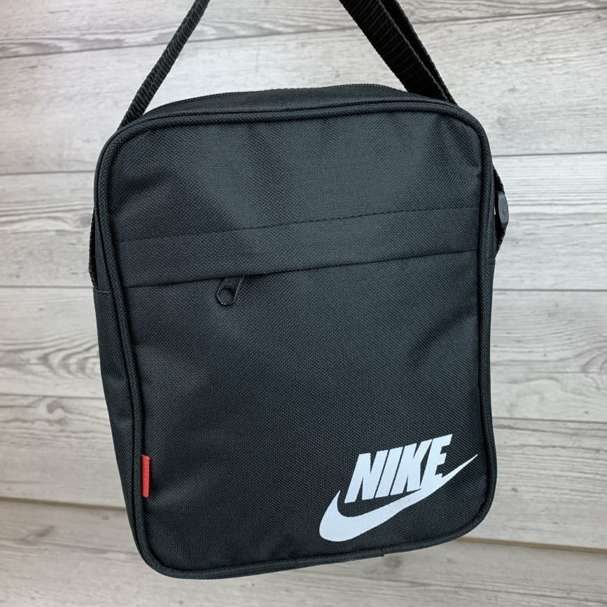 Сумка барсетка через плече чоловіча Nike, містка на 3 відділення, чорна — изображение 2