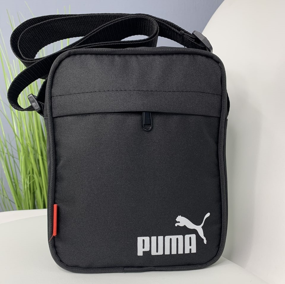 Сумка чоловіча через плече Puma, барсетка містка на 3 відділення, чорна — изображение 2