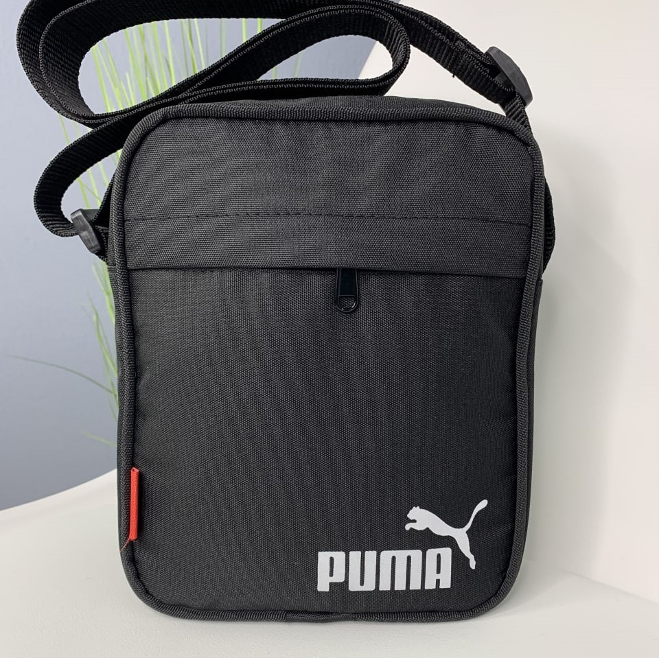 Сумка чоловіча через плече Puma, барсетка містка на 3 відділення, чорна — изображение 4