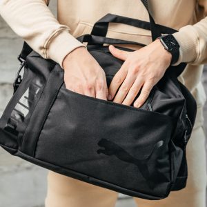 Дорожня сумка Пума Текстиль чоловіча для подорожей чорна 50*24*24 см, спортивна текстильна сумка чоловіча