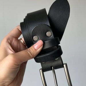 Чоловічий ремінь ручної роботи, Шкіряний чорний пояс, Ремінь із натуральної шкіри з тисненням