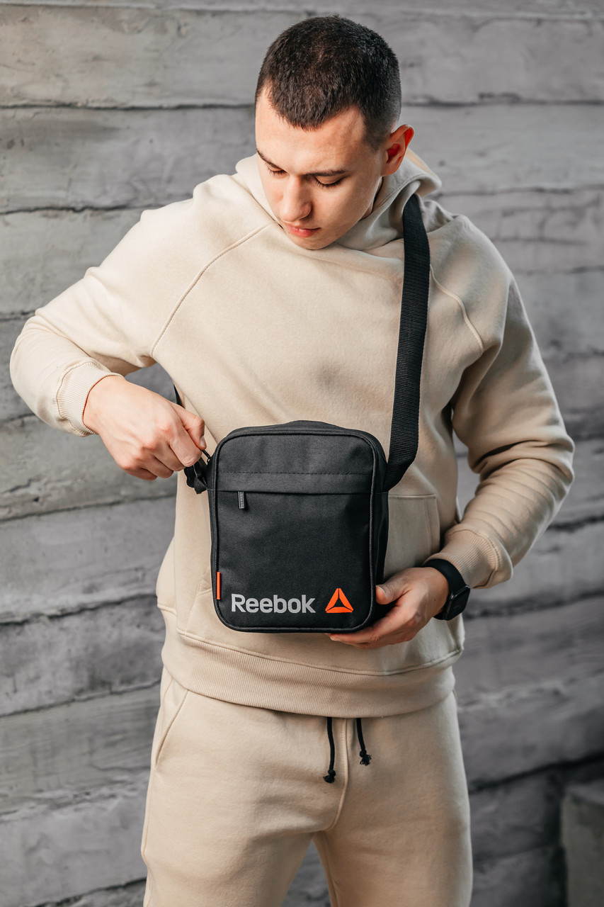 Барстека Reebok, Чоловіча сумка через плече, Текстильна барсетка на три відділення, Брендова сумка — изображение 4