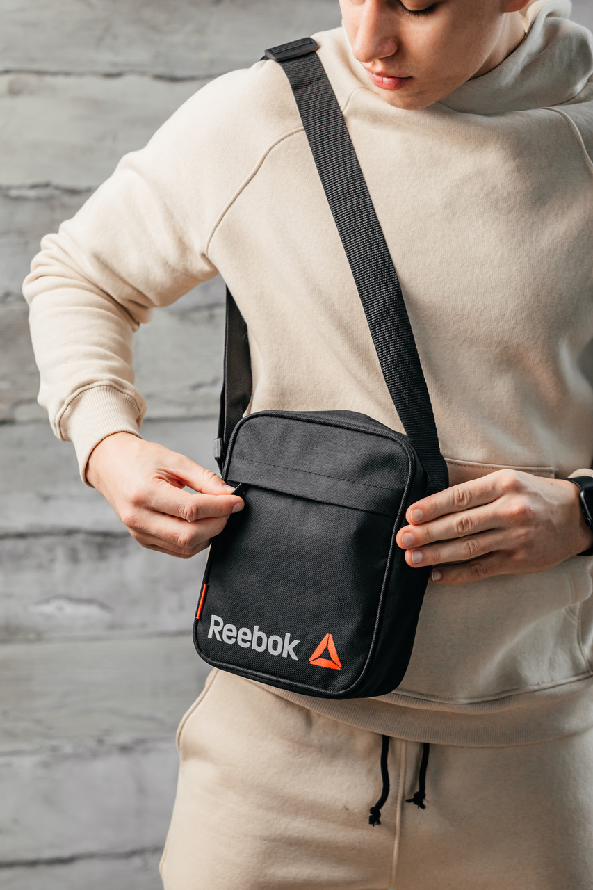 Барстека Reebok, Чоловіча сумка через плече, Текстильна барсетка на три відділення, Брендова сумка — изображение 6