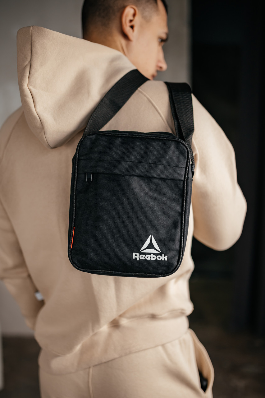 Барстека Reebok, Чоловіча сумка через плече, Текстильна барсетка на три відділення, Брендова сумка