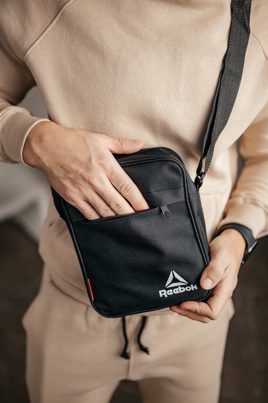 Барстека Reebok, Чоловіча сумка через плече, Текстильна барсетка на три відділення, Брендова сумка — изображение 3
