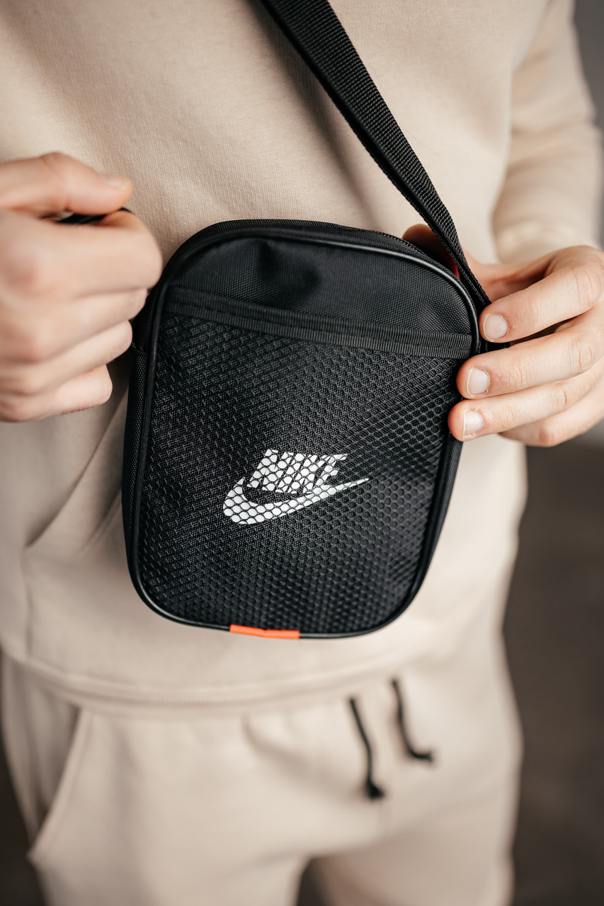 Барстека Nike сітка, Чоловіча сумка через плече, Текстильна барсетка на три відділення, Брендова сумка — изображение 3