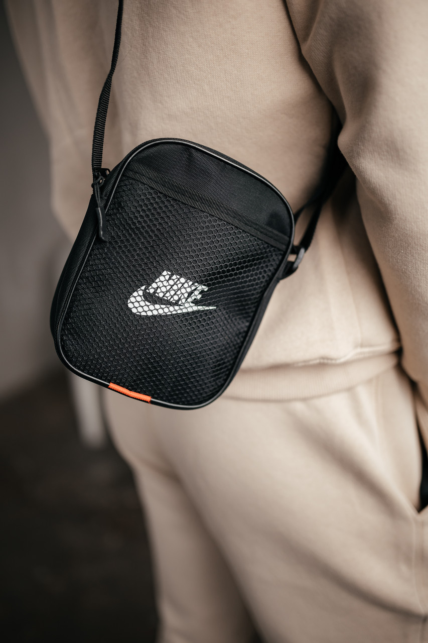 Барстека Nike сітка, Чоловіча сумка через плече, Текстильна барсетка на три відділення, Брендова сумка — изображение 4