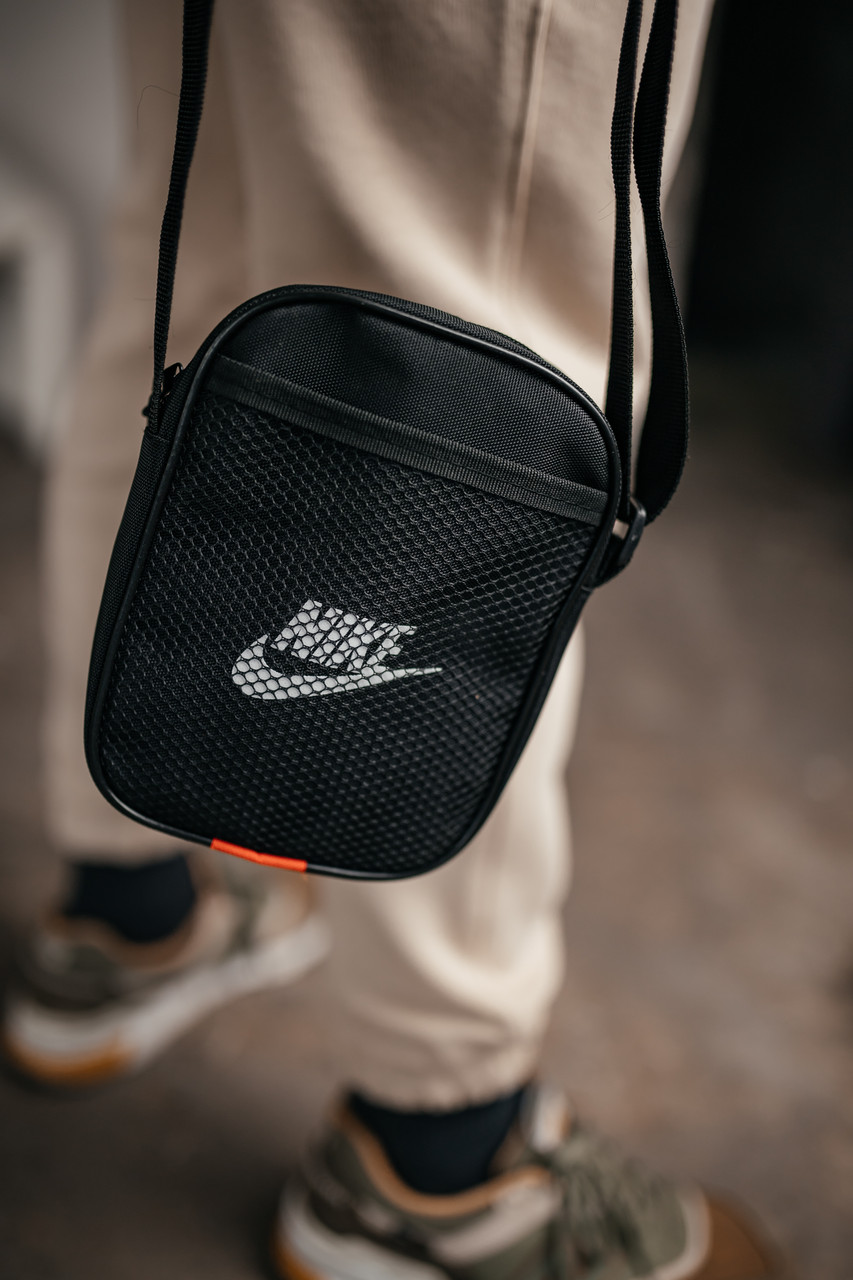 Барстека Nike сітка, Чоловіча сумка через плече, Текстильна барсетка на три відділення, Брендова сумка — изображение 6
