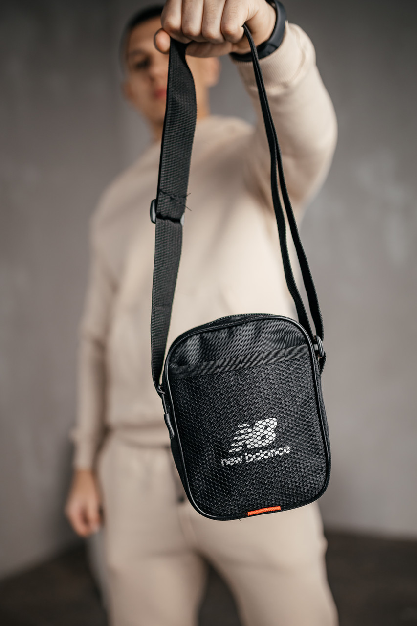 Барстека New Balance сітка, Чоловіча сумка через плече, Текстильна барсетка на три відділення, Брендова сумка — изображение 2