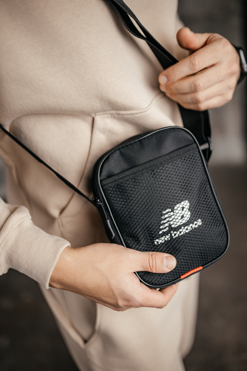 Барстека New Balance сітка, Чоловіча сумка через плече, Текстильна барсетка на три відділення, Брендова сумка — изображение 4