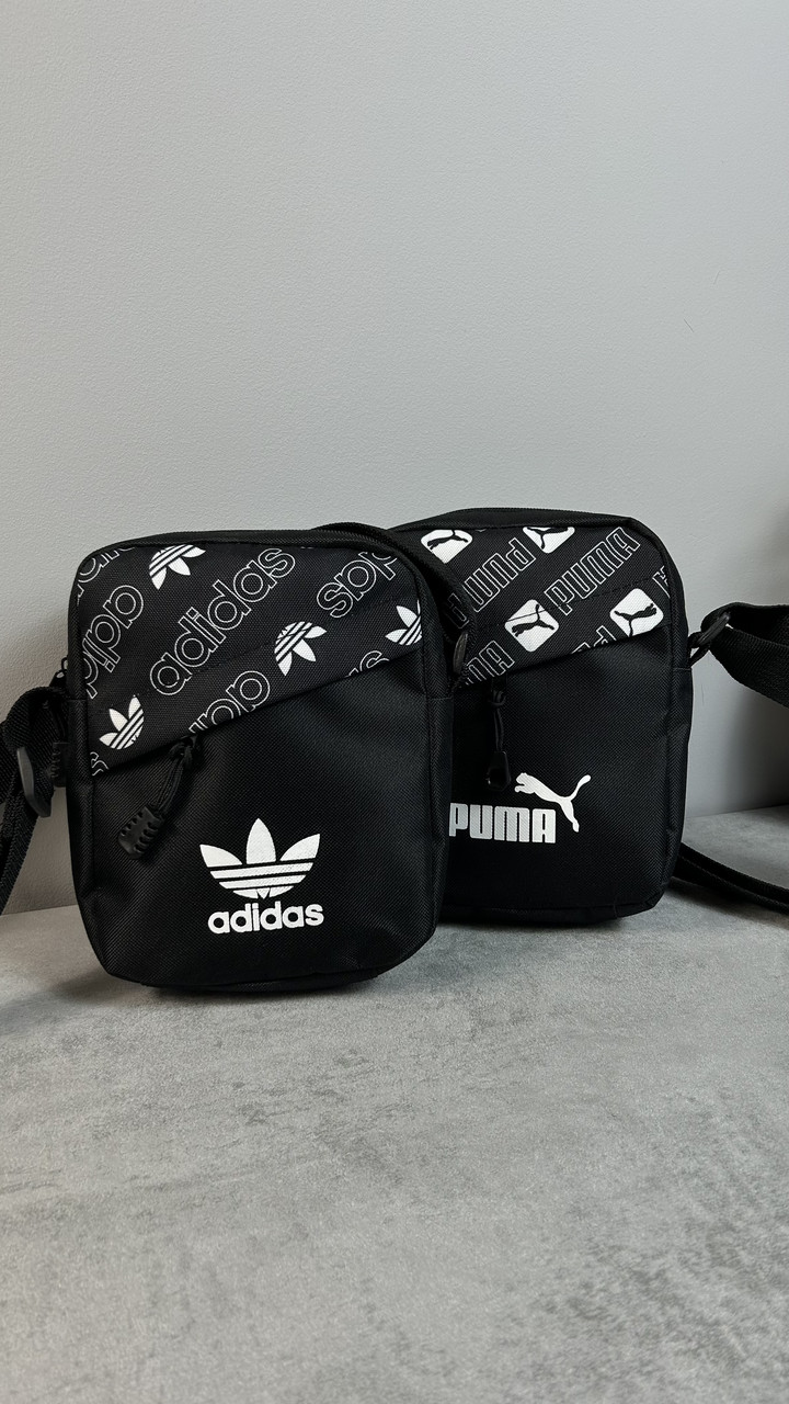 Барстека Adidas, Чоловіча сумка через плече, Текстильна барсетка на два відділення, Брендова сумка — изображение 2