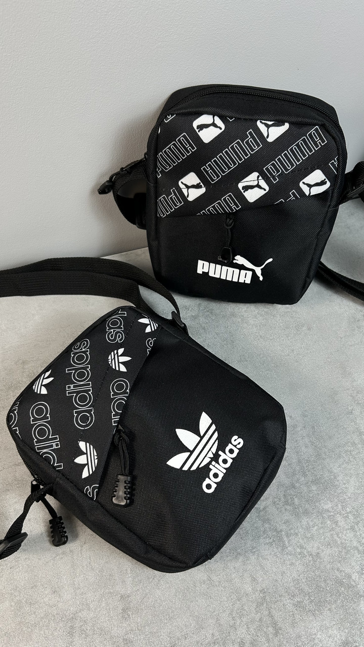 Барстека Adidas, Чоловіча сумка через плече, Текстильна барсетка на два відділення, Брендова сумка — изображение 6