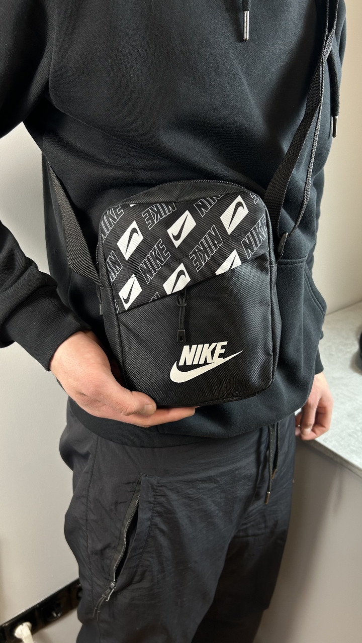Барстека Nike, Чоловіча сумка через плече, Текстильна барсетка на два відділення, Брендова сумка — изображение 3