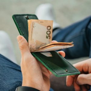 Чоловічий затискач для грошей із натуральної шкіри, чоловічий на кнопці гаманець із Crazy Horse