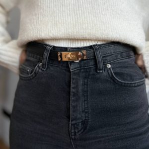 Ремінь жіночий Hermes чорний